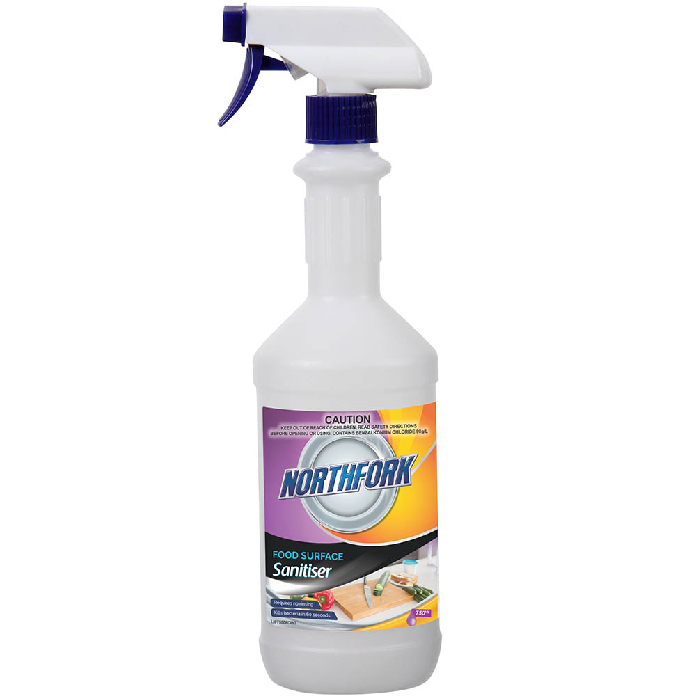 Image for NORTHFORK EMPTY DECANTING BOTTLE FOOD SURFACE SANITISER 750ML from Surry Office National