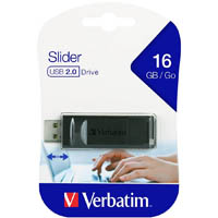 verbatim store-n-go slider flash drive usb 2.0 16gb black