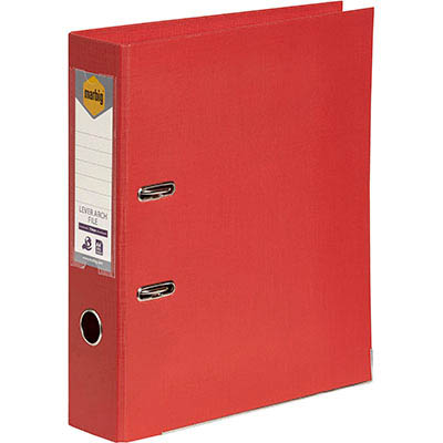 Image for MARBIG LINEN LEVER ARCH FILE PE 75MM A4 BRIGHT RED from Discount Office National