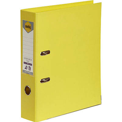 Image for MARBIG LINEN LEVER ARCH FILE PE 75MM A4 LEMON from Aztec Office National Melbourne
