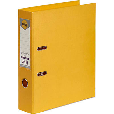 Image for MARBIG LINEN LEVER ARCH FILE PE 75MM A4 YELLOW from Aztec Office National