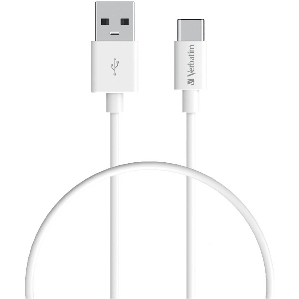 Image for VERBATIM CHARGE AND SYNC CABLE USB-A TO USB-C 500MM WHITE from Paul John Office National
