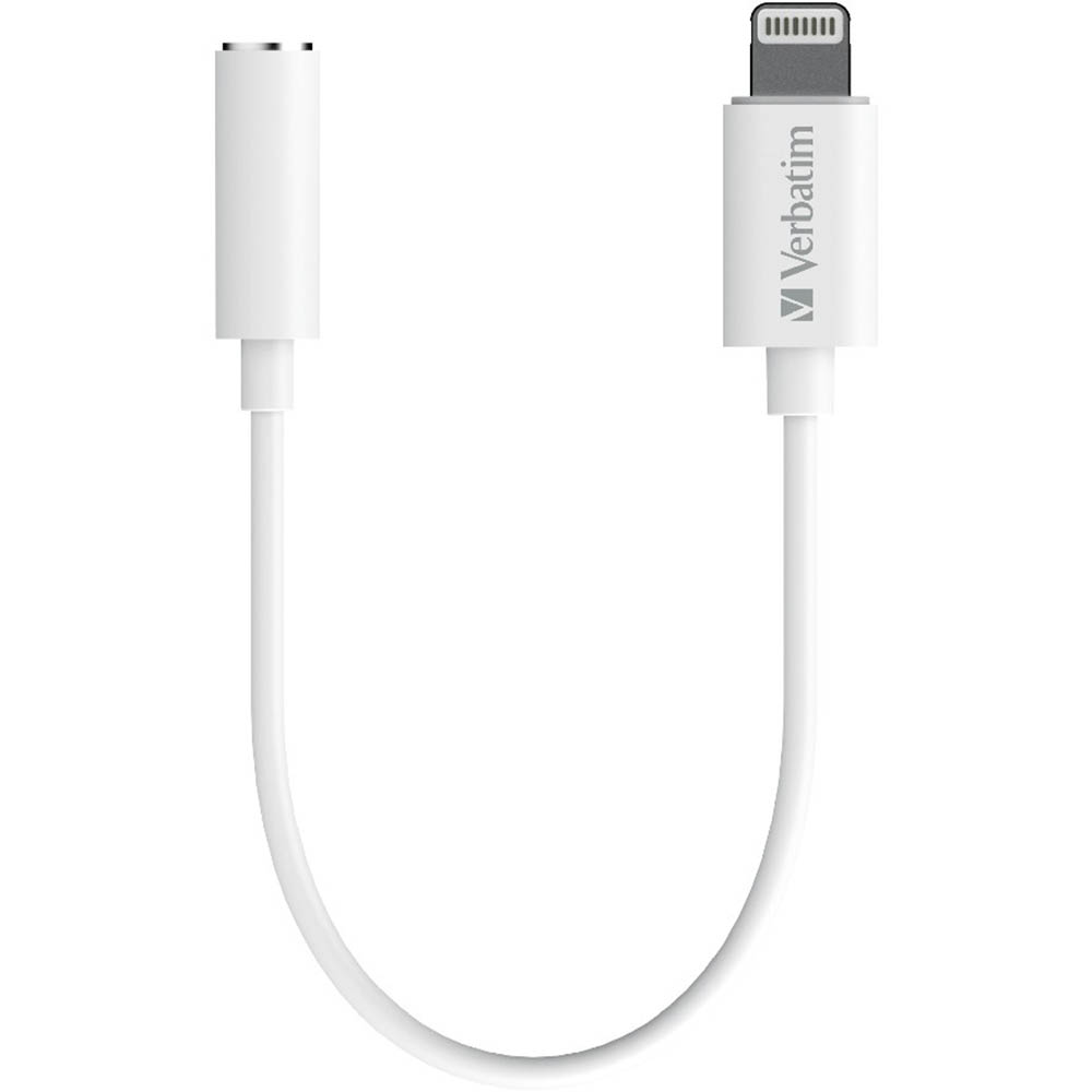 Image for VERBATIM AUDIO JACK CABLE LIGHTNING TO 3.5MM 100MM WHITE from Chris Humphrey Office National