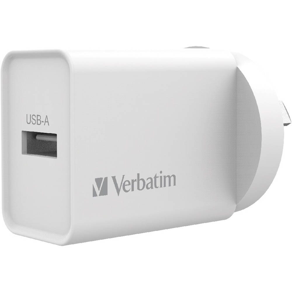 Image for VERBATIM USB CHARGER SINGLE PORT USB-A 2.4A WHITE from OFFICE NATIONAL CANNING VALE