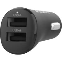 verbatim car charger dual port usb-a 3.4a black