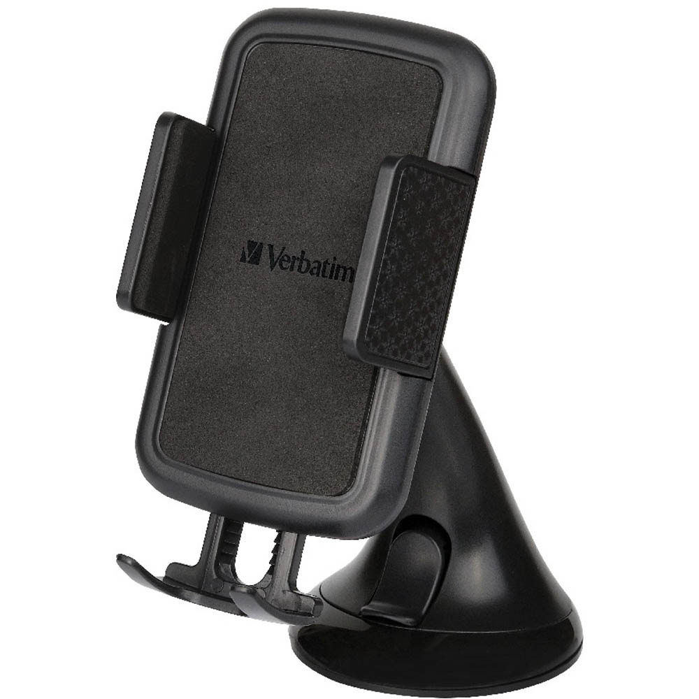 Image for VERBATIM CAR PHONE HOLDER WINDSCREEN AND DASH MOUNT BLACK from OFFICE NATIONAL CANNING VALE