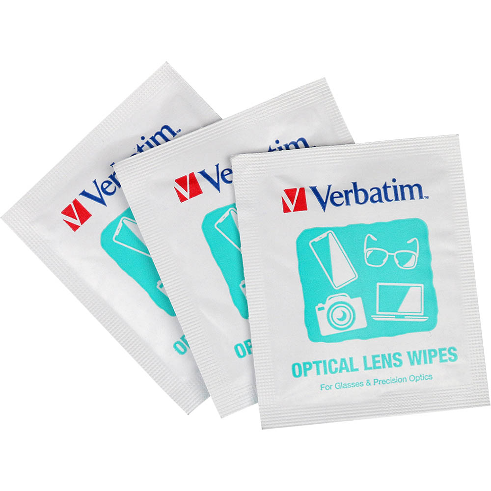 Image for VERBATIM OPTICAL LENS CLEANING WIPES 25 PACK from Officebarn Office National