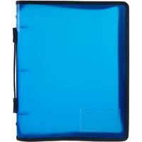 marbig zipper ring binder with handle 3r 25mm a4 blue
