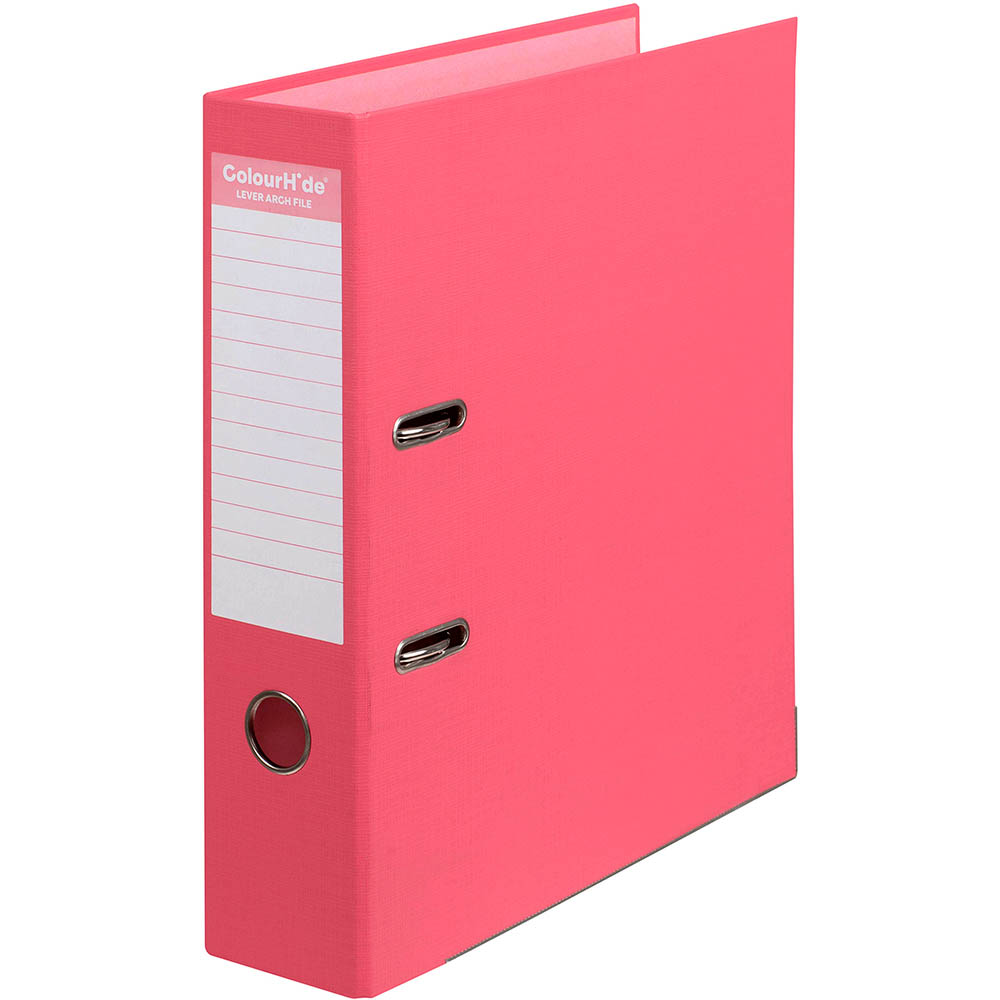 Image for COLOURHIDE LEVER ARCH FILE PE A4 WATERMELON from Discount Office National