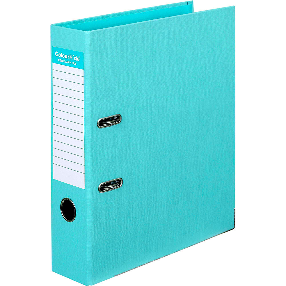 Image for COLOURHIDE LEVER ARCH FILE PE A4 AQUA from Office National Whyalla