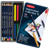 derwent watercolour pencil collection assorted tin 12