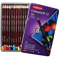 derwent coloursoft pencil assorted tin 12