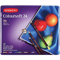 derwent coloursoft pencil assorted tin 24
