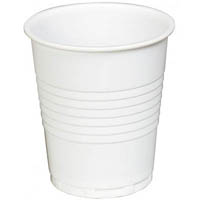 marbig disposable plastic cup white 200ml pack 50