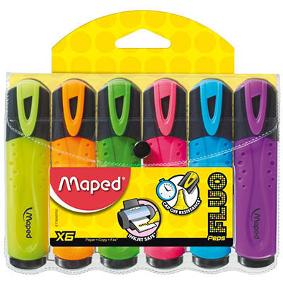Image for MAPED FLUO PEPS HIGHLIGHTER CHISEL WALLET 6 from Office National Limestone Coast