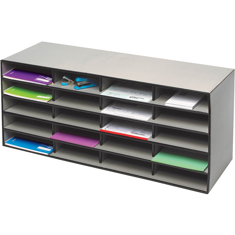 Image for MARBIG LITERATURE SORTER STORAGE BOX GREY from PaperChase Office National