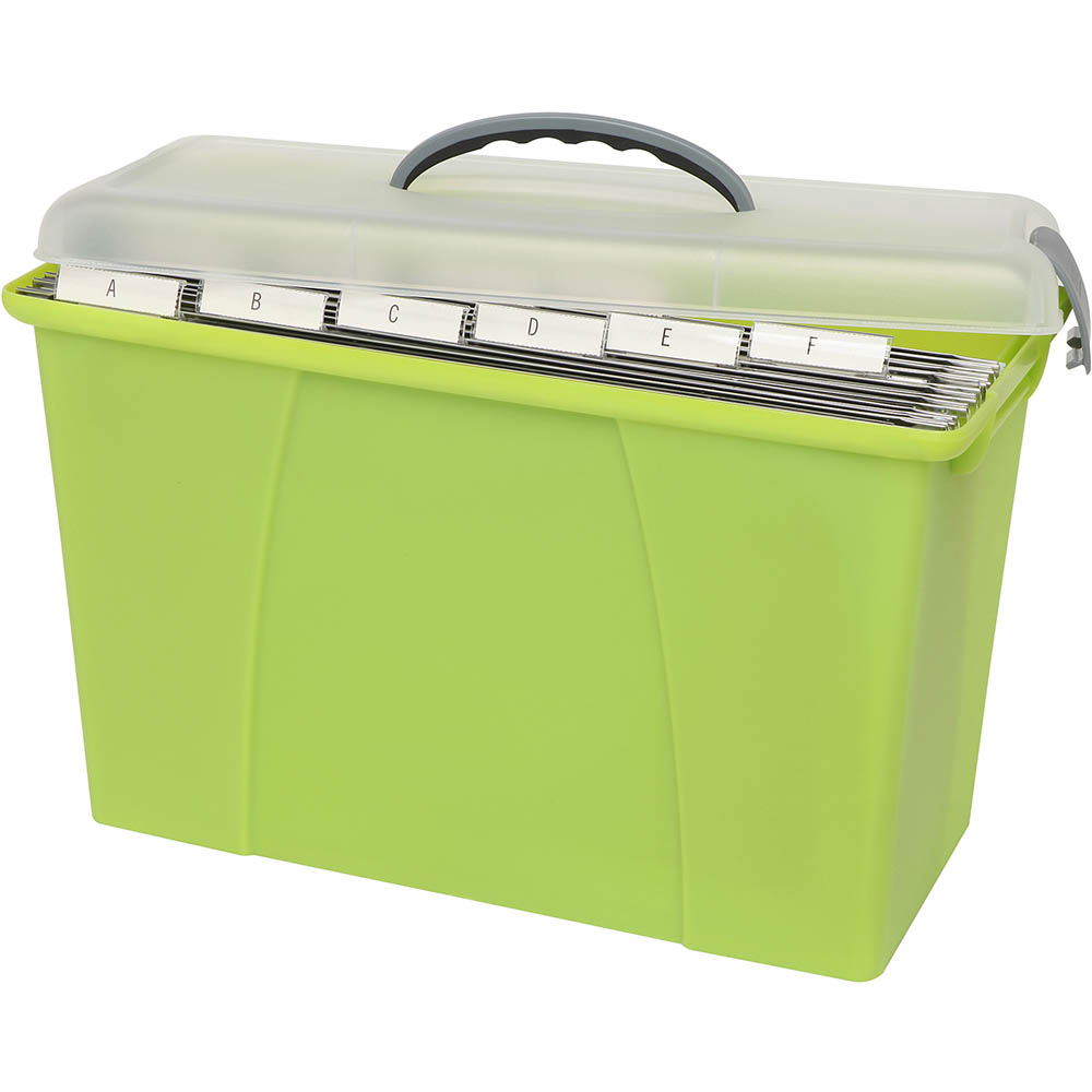 Image for CRYSTALFILE CARRY CASE CLEAR LID / LIME BASE from Ezi Office Supplies Gold Coast Office National