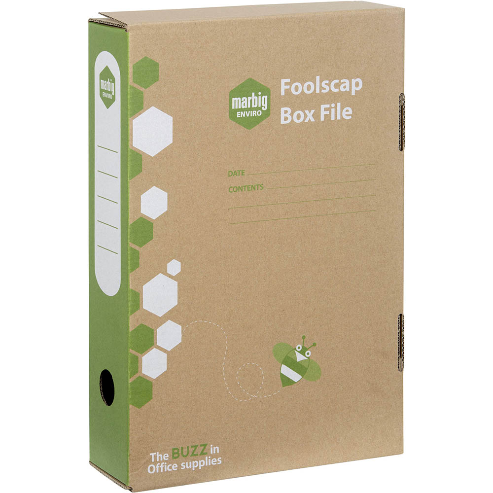 Image for MARBIG ENVIRO BOX FILE SPRING FITTING 80MM FOOLSCAP KRAFT from OFFICE NATIONAL CANNING VALE