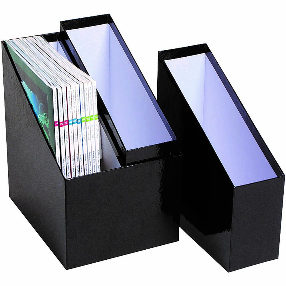 Image for MARBIG MAGAZINE HOLDER SIMPLE STORAGE BLACK SET 3 from OFFICE NATIONAL CANNING VALE