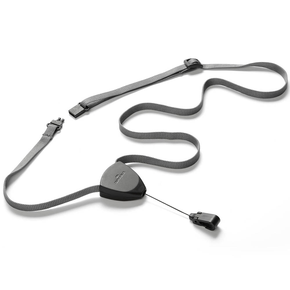 Image for DURABLE TEXTILE LANYARD FLEX WITH BADGE REEL GREY/BLACK PACK 10 from Office National Limestone Coast