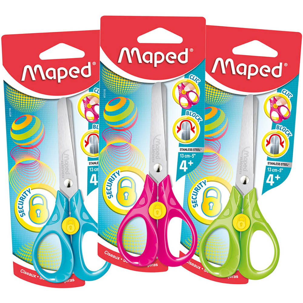 Image for MAPED SECURITY SCISSORS 130MM ASSORTED from Two Bays Office National
