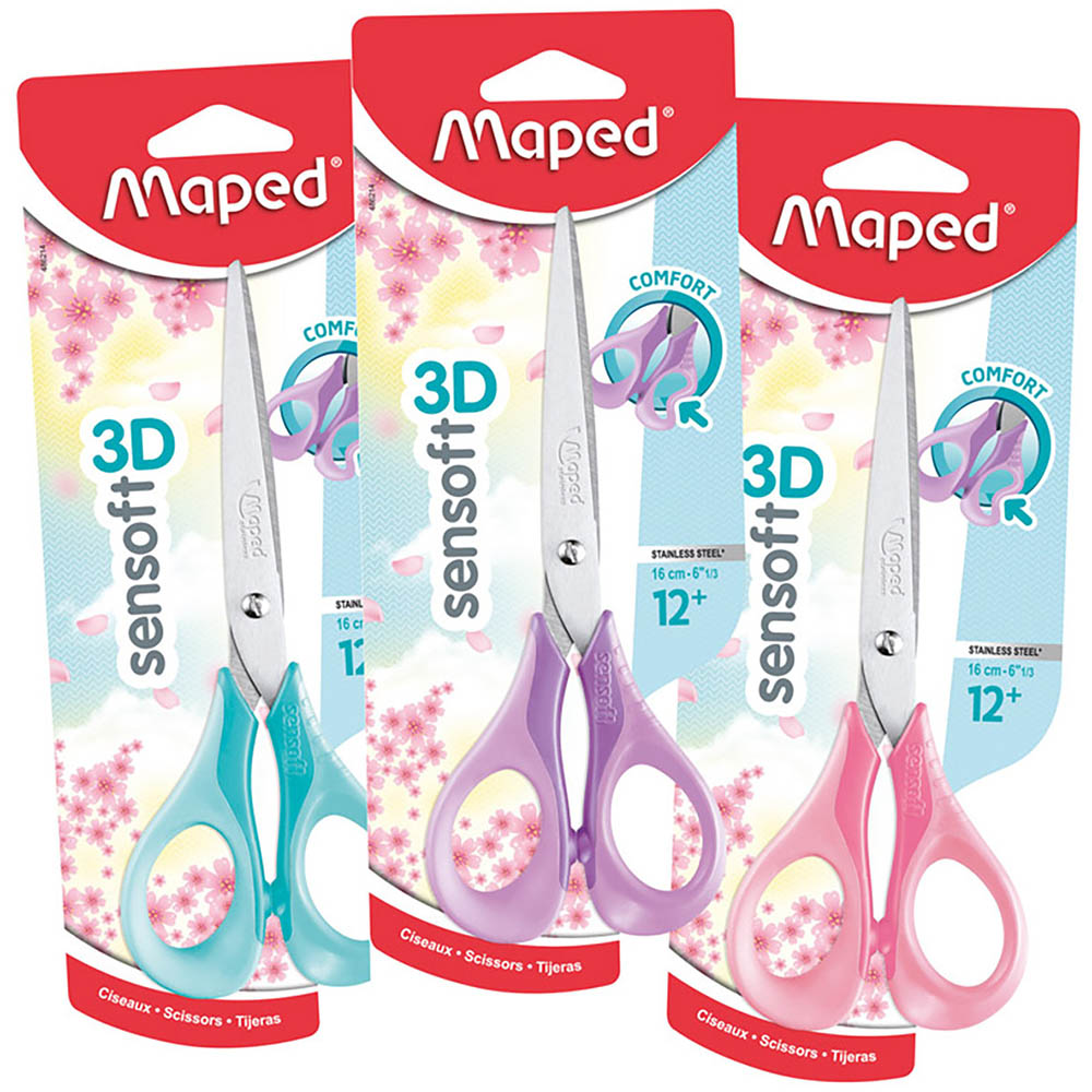 Image for MAPED SENSOFT SCISSORS 160MM PASTEL ASSORTED from Our Town & Country Office National