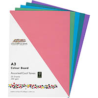 colourful days colourboard 200gsm a3 cool pack 25