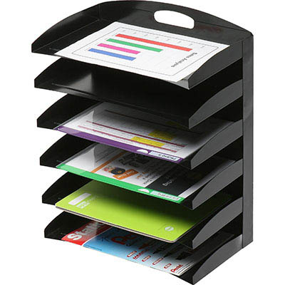Image for MARBIG DESKTOP ORGANISERS METAL 6 TIER BLACK from PaperChase Office National