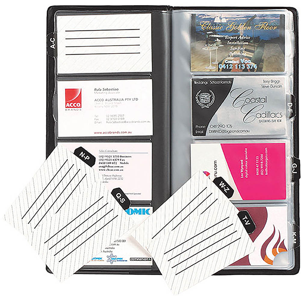 Image for MARBIG BUSINESS CARD FILE A-Z INDEX 96 CAPACITY BLACK from PaperChase Office National