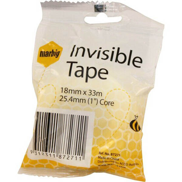 Image for MARBIG INVISIBLE TAPE 18MM X 33M 25.4MM CORE from Office National Sydney Stationery