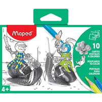 maped colouring post cards