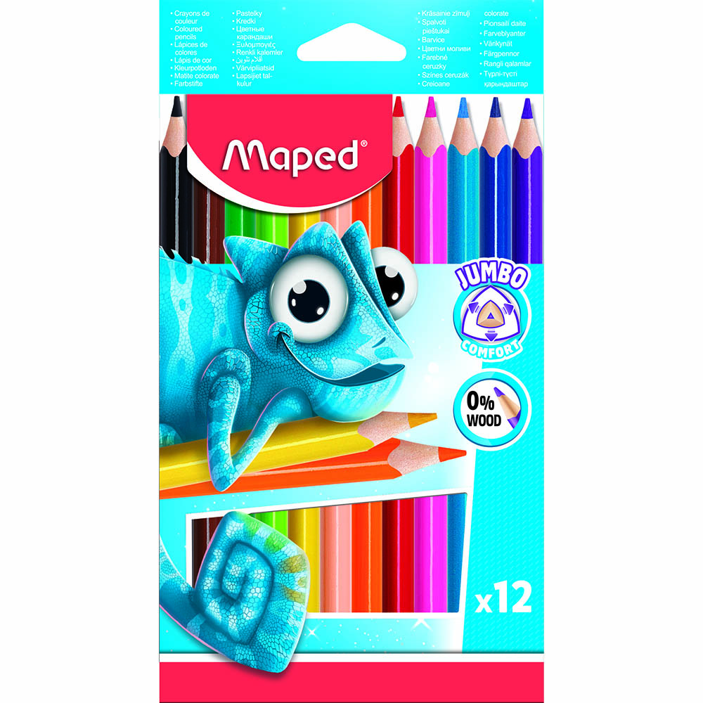 Image for MAPED PULSE JUMBO COLOURING PENCILS BOX 12 ASSORTED from Surry Office National