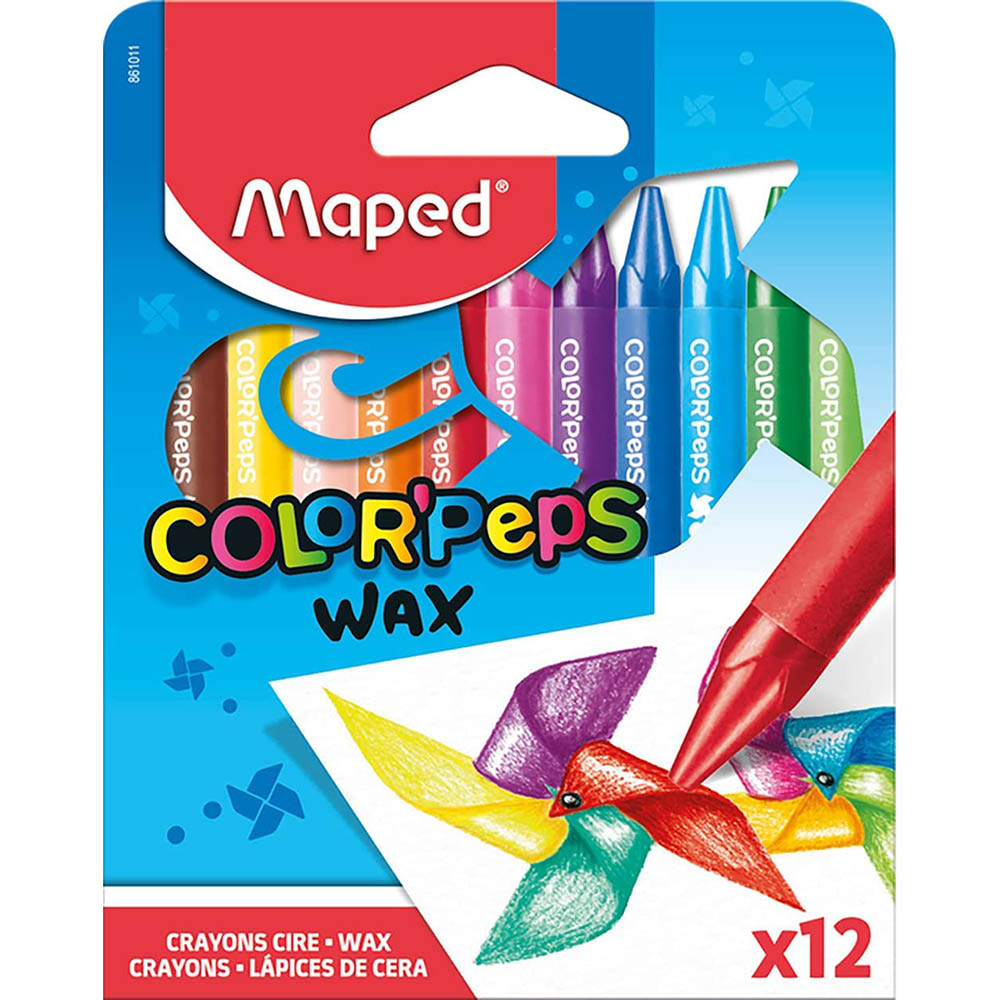 Image for MAPED WAX CRAYONS ASSORTED PACK 12 from Ezi Office Supplies Gold Coast Office National