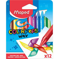 maped wax crayons assorted pack 12
