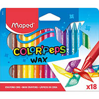 maped wax crayons assorted pack 18