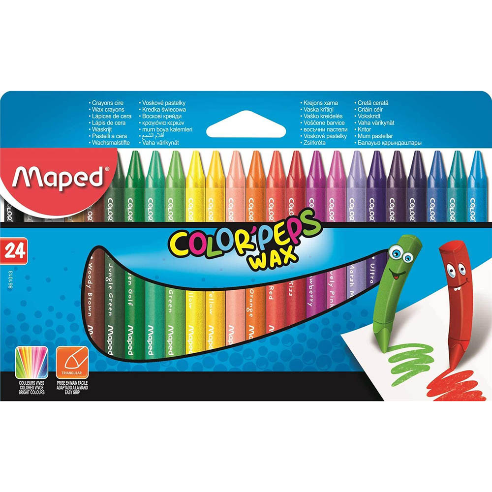Image for MAPED WAX CRAYONS ASSORTED PACK 24 from Surry Office National