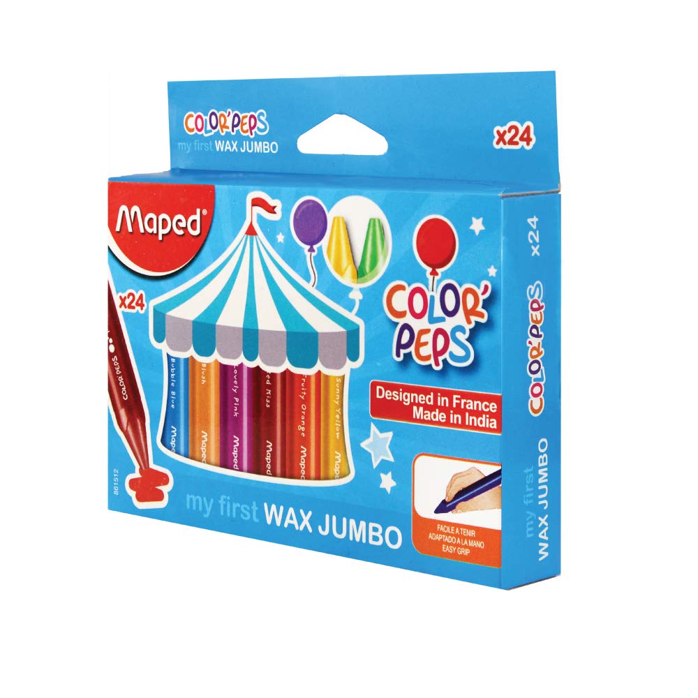 Image for MAPED JUMBO WAX CRAYONS ASSORTED PACK 12 from OFFICE NATIONAL CANNING VALE