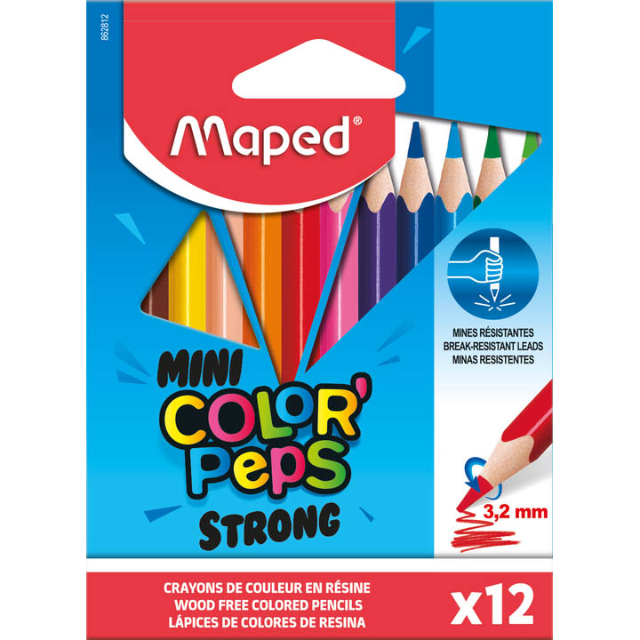 Image for MAPED COLOR PEPS STRONG COLOUR PENCILS MINI PACK 12 from Aztec Office National