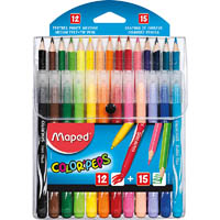 maped color peps multi pack felt pens and coloured pencils assorted wallet 27
