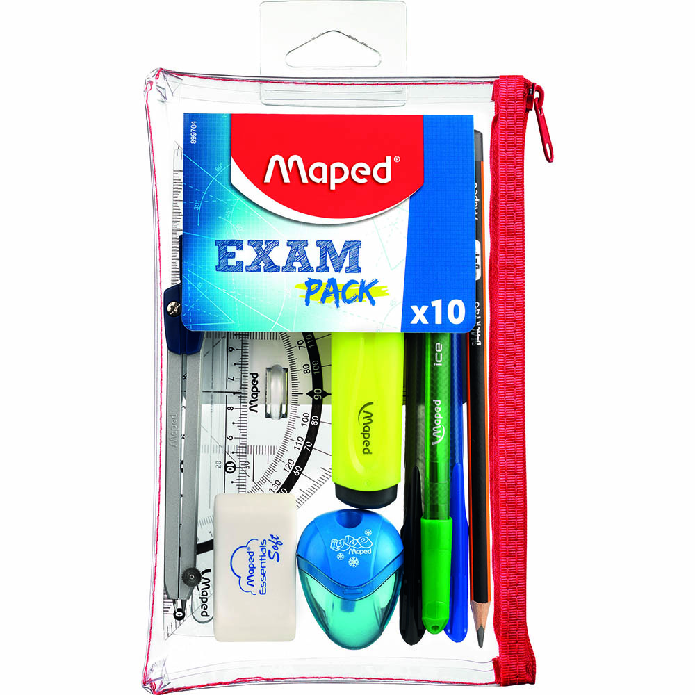 Image for MAPED EXAM PACK TRANSPARENT PACK 10 from Surry Office National