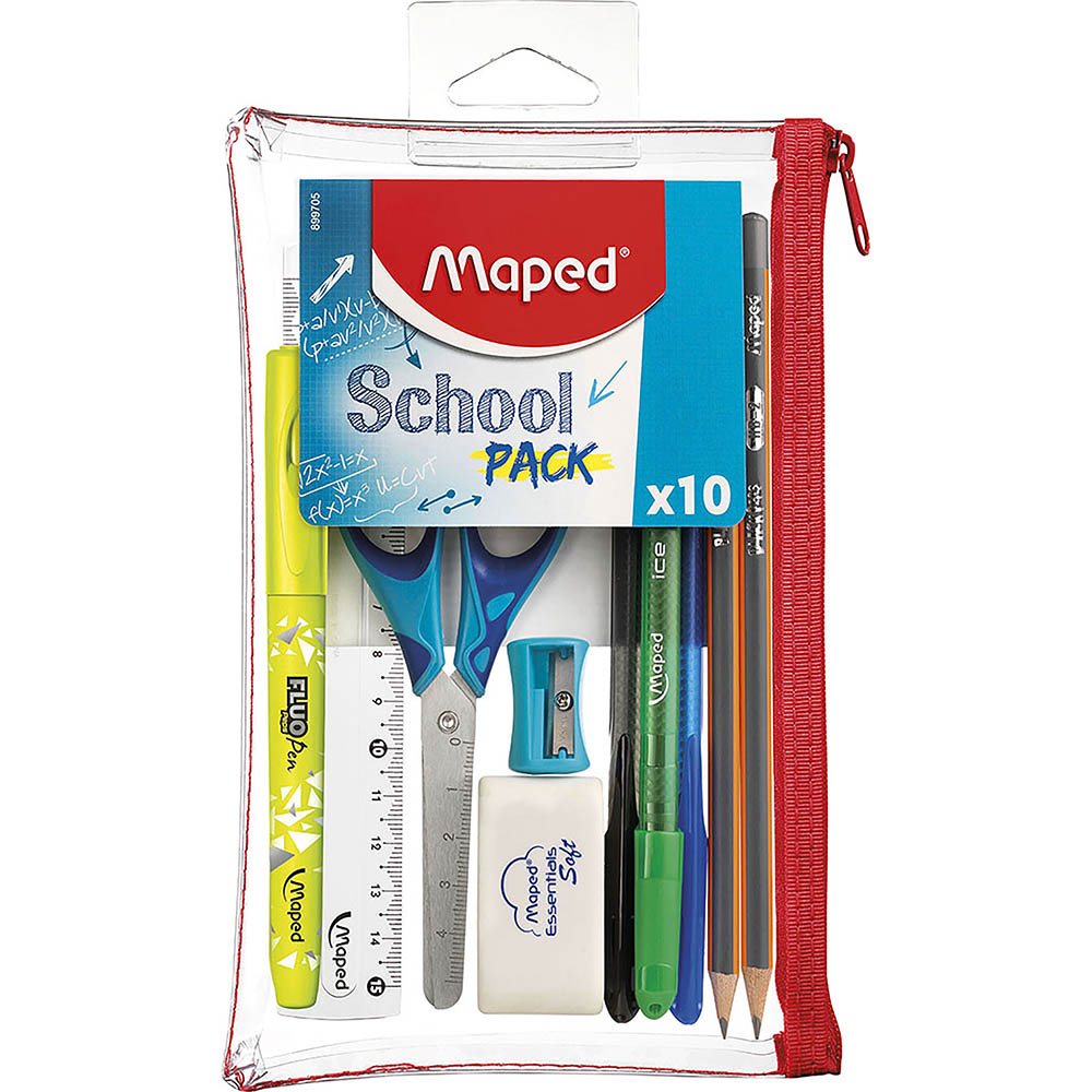 Image for MAPED SCHOOL PACK TRANSPARENT PACK 10 from Surry Office National