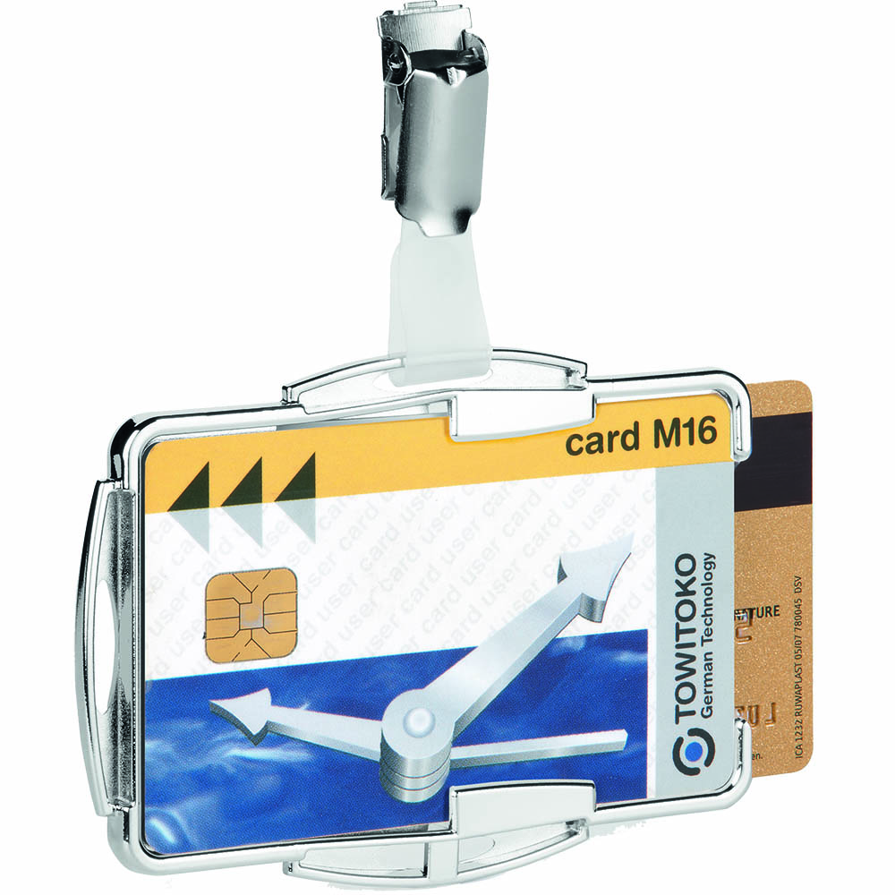 Image for DURABLE SECURE RFID CARD HOLDER DUO SILVER PACK 10 from Premier Office National