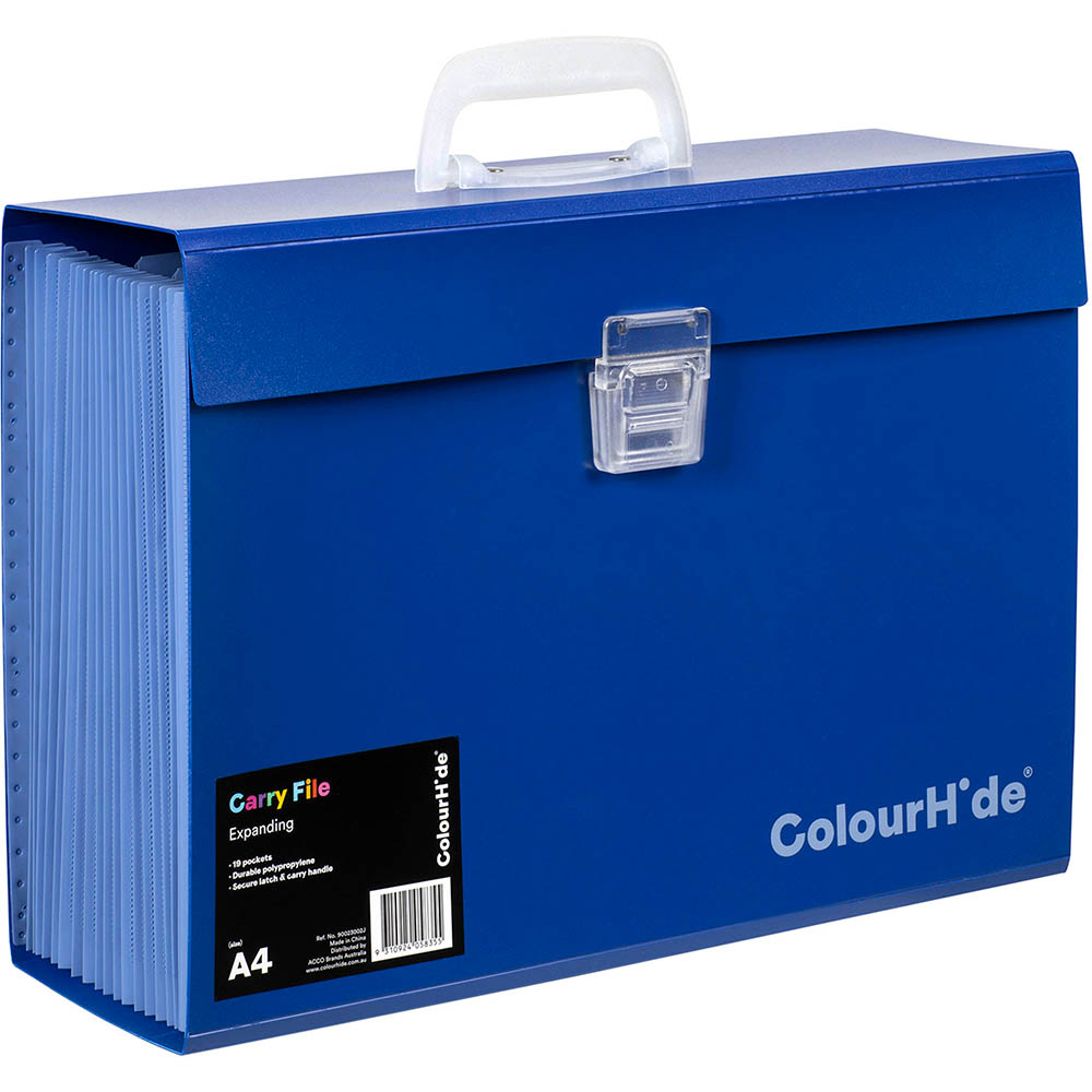 Image for COLOURHIDE EXPANDING CARRY FILE PP A4 CLASSIC BLUE from Discount Office National