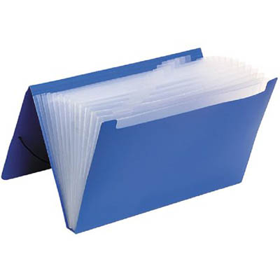 Image for MARBIG EXPANDING FILE PP 12 POCKET FOOLSCAPE BLUE from Discount Office National