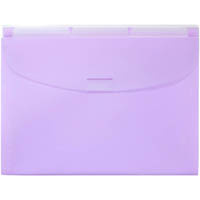marbig expanding wallet with 3 tabs pastel purple