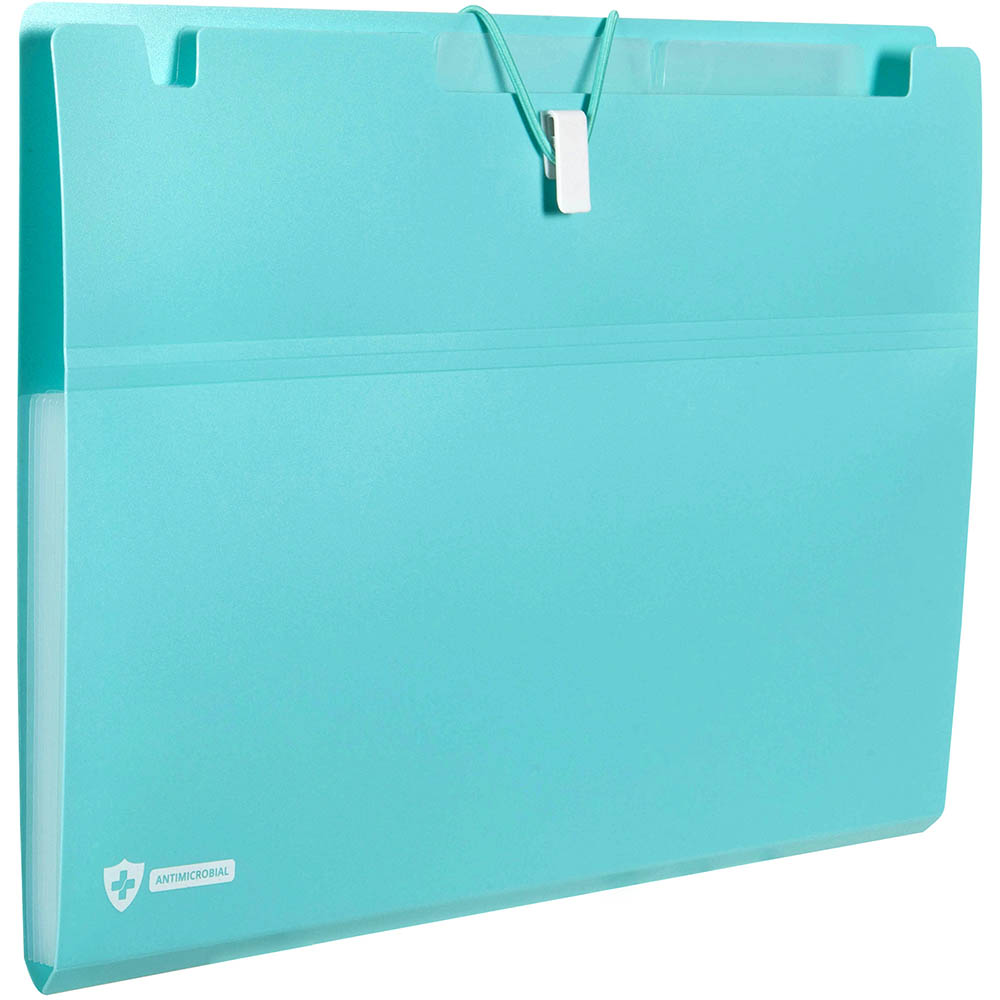 Image for MARBIG PROFESSIONAL ANTIMICROBIAL EXPANDING FILE PP 6-POCKET A4 BLUE from Office National Whyalla