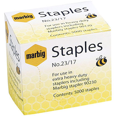 Image for MARBIG STAPLES HEAVY DUTY 23/17 BOX 5000 from Coffs Coast Office National