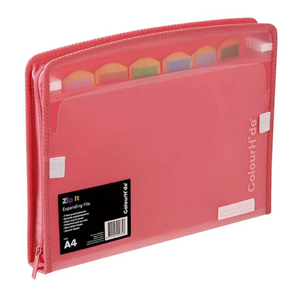 Image for COLOURHIDE  ZIP IT EXPANDING FILE A4 TANGERINE from Complete Stationery Office National (Devonport & Burnie)
