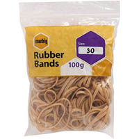 marbig rubber bands size 30 100g