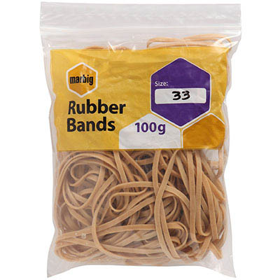 Image for MARBIG RUBBER BANDS SIZE 33 100G from BACK 2 BASICS & HOWARD WILLIAM OFFICE NATIONAL